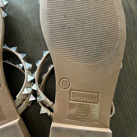 Steve Madden Skylar studded flat sandals strappy nude silver - Picture 11 of 11